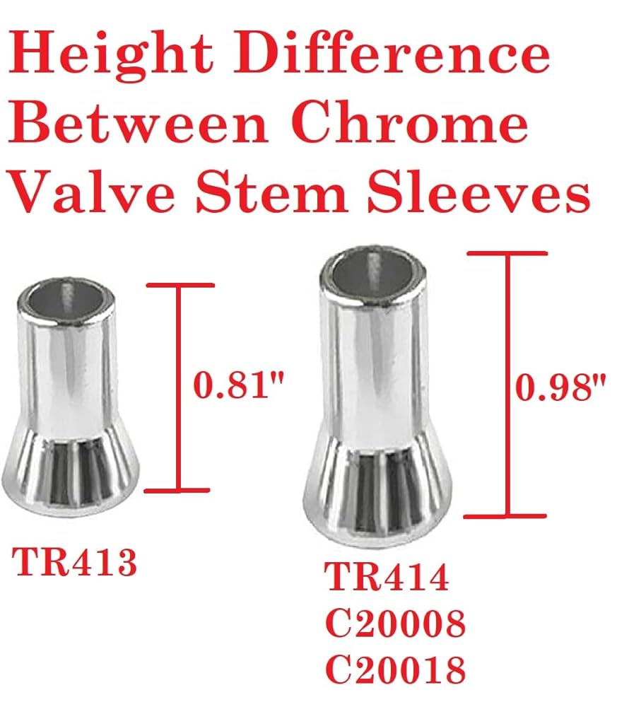Muzzys TR413 Chrome Valve Stem Sleeves and Caps Dress Up Kit